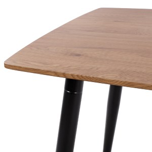 77210 ΣΕΤ ΤΡΑΠΕΖΑΡΙΑΣ 5ΤΜΧ GAFF HM10847.02 MDF TOP ΦΥΣΙΚΟ--ΥΦΑΣΜΑ ΜΠΕΖ & ΜΕΤΑΛΛΟ ΜΑΥΡΟ