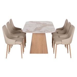 77217 ΣΕΤ ΤΡΑΠΕΖΑΡΙΑΣ 7ΤΜΧ NORDU HM21359 ΚΕΡΑΜΙΚΟ TOP/MDF ΒΑΣΗ--PU ΚΡΕΜ/ΜΕΤΑΛ.ΠΟΔΙΑ