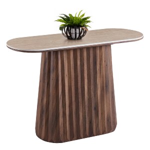77222 ΚΟΝΣΟΛΑ WALDEN HM18439 ΚΕΡΑΜΙΚΟ TOP ΤΡΑΒΕΡΤΙΝΑ--MDF ΒΑΣΗ ΚΑΡΥΔΙ 120x40x76Υεκ