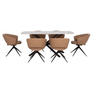 77229 ΣΕΤ ΤΡΑΠΕΖΑΡΙΑΣ 7ΤΜΧ HANAE HM21365 ΚΕΡΑΜΙΚΟ TOP/ΜΕΤΑΛ. ΠΟΔΙΑ--PU ΜΟΚΑ/ΜΕΤΑΛ.ΠΟΔΙΑ