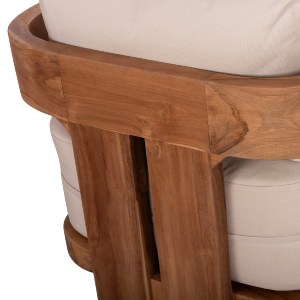 77242 LOUNGE ΣΕΤ KIOTO HM10960 ΤΡΑΠΕΖΑΚΙ & 2 ΠΟΛΥΘΡΟΝΕΣ--ΞΥΛΟ TEAK--ΜΠΕΖ ΜΑΞΙΛΑΡΙΑ