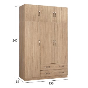 77246 ΝΤΟΥΛΑΠΑ 3ΦΥΛΛΗ ΜΕ ΠΑΤΑΡΙ CARLY HM10891.02 ΜΕΛΑΜΙΝΗ ΣΕ SONAMA 150X55Χ240Υεκ.