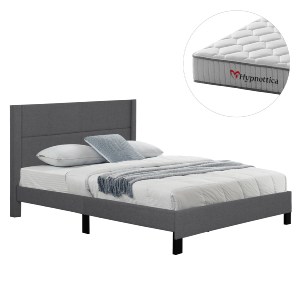 77281 ΚΡΕΒΑΤΙ ΔΙΠΛΟ & ΣΤΡΩΜΑ TRILLOP HM10763.01 ΓΚΡΙ ΥΦΑΣΜΑ--ΓΙΑ 160x200εκ