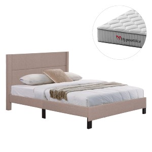 77283 ΚΡΕΒΑΤΙ ΔΙΠΛΟ & ΣΤΡΩΜΑ TRILLOP HM10763.03 ΜΠΕΖ ΥΦΑΣΜΑ--ΓΙΑ 160x200εκ
