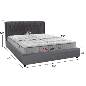 77311 ΚΡΕΒΑΤΙ ΔΙΠΛΟ ΜΕ ΣΤΡΩΜΑ ODALYS HM10761.01 ΓΚΡΙ ΒΕΛΟΥΔΟ--ΓΙΑ ΣΤΡΩΜΑ 150x200εκ