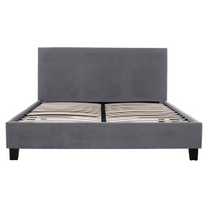 77339 ΚΡΕΒΑΤΙ ΜΕ ΣΤΡΩΜΑ BECCA HM10803.11 ΓΚΡΙ ΥΦΑΣΜΑ--ΓΙΑ 150x200εκ