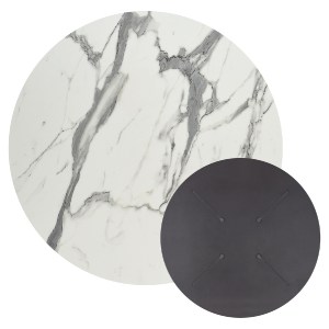 77465 ΕΠΙΦΑΝΕΙΑ ΤΡΑΠΕΖΙΟΥ HPL ΣΤΡΟΓΓΥΛΗ HM5841.31 ΛΕΥΚΟ ΜΑΡΜΑΡΟ Φ60εκ.