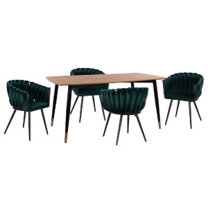 77496 ΣΕΤ ΤΡΑΠΕΖΑΡΙΑΣ 5ΤΜΧ JOLIE HM12123.01 MDF TOP ΣΕ ΦΥΣΙΚΟ--ΚΥΠΑΡΙΣΣΙ ΒΕΛΟΥΔΟ