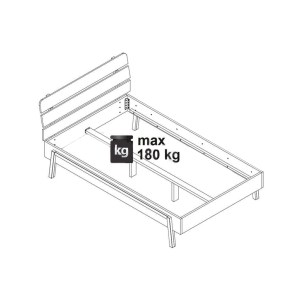 alpha-BELLEBED120-2957054 ΚΡΕΒΑΤΙ BELLE ΜΕ ΠΑΤΩΜΑ ΛΕΥΚΟ 120X200CM