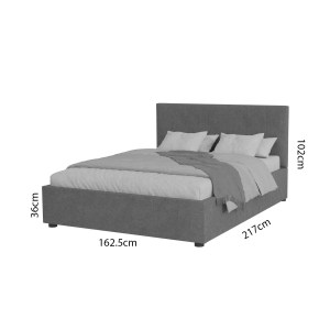 alpha-GR-BILL15-M14-2958456 ΚΡΕΒΑΤΙ BILLY ΓΚΡΙ 150X200CM