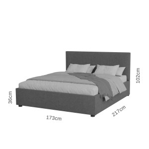 alpha-GR-BILL16-M14-2142124 ΚΡΕΒΑΤΙ BILLY ΓΚΡΙ 160X200CM