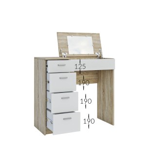 alpha-GR-DRESSTAB-778175 ΤΟΥΑΛΕΤΑ TAB ΣΟΝΟΜΑ-ΛΕΥΚΟ 90X42X82-110CM