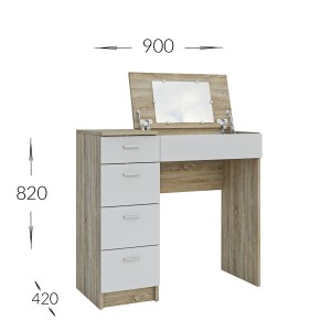 alpha-GR-DRESSTAB-778176 ΤΟΥΑΛΕΤΑ TAB ΣΟΝΟΜΑ-ΛΕΥΚΟ 90X42X82-110CM