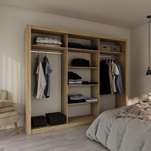 alpha-GR-GRANDMIR-2957320 ΝΤΟΥΛΑΠΑ GRANDIO ΣΟΝΟΜΑ ΜΕ ΚΑΘΡΕΦΤΗ 250X60X215CM