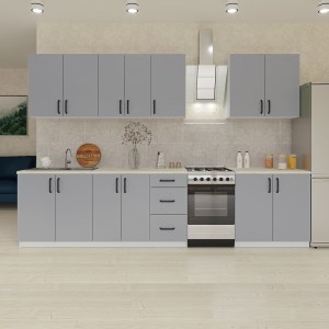 alpha-GR-LIANA260G-14905 ΚΟΥΖΙΝΑ LIANA 8 ΤΕΜΑΧΙΩΝ ΓΚΡΙ