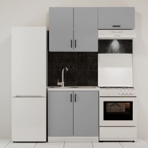 alpha-GR-MOD140GR-14967 ΚΟΥΖΙΝΑ MODEST ΣΕΤ 3 ΚΟΥΤΙΩΝ ΓΚΡΙ ΑΝΩ ΚΟΥΤΙΑ 140CM ΚΑΤΩ 80CM