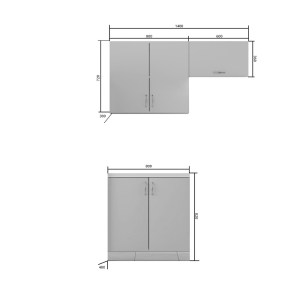 alpha-GR-MOD140GR-2958440 ΚΟΥΖΙΝΑ MODEST ΣΕΤ 3 ΚΟΥΤΙΩΝ ΓΚΡΙ ΑΝΩ ΚΟΥΤΙΑ 140CM ΚΑΤΩ 80CM