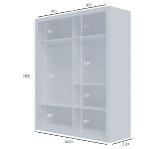 alpha-GR-REFL-1-2957396 ΝΤΟΥΛΑΠΑ REFLEX ΛΕΥΚΗ 180X60X215CM