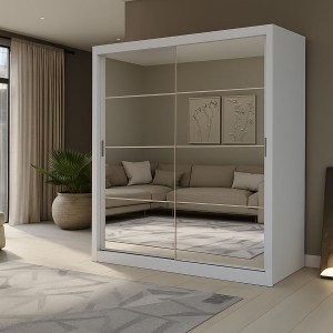 alpha-GR-REFLMIR-1-14682 ΝΤΟΥΛΑΠΑ REFLEX ΛΕΥΚΗ ΜΕ ΚΑΘΡΕΦΤΗ 180X60X215CM