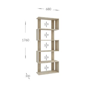 alpha-GR-REGAL-783605 ΒΙΒΛΙΟΘΗΚΗ REGAL 68X30X176CM ΣΟΝΟΜΑ