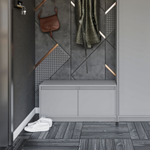 alpha-GR-SHOE900-2-9610 ΠΑΠΟΥΤΣΟΘΗΚΗ SARA ΓΚΡΙ 90X33X45CM