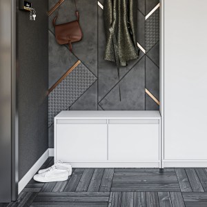 alpha-GR-SHOE900-9609 ΠΑΠΟΥΤΣΟΘΗΚΗ SARA ΛΕΥΚΗ 90X33X45CM