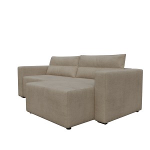 alpha-GR-SILV-M01-2957231 SILVER ΓΩΝΙΑΚΟΣ ΚΑΝΑΠΕΣ ΚΡΕΒΑΤΙ ΜΕ ΑΝΑΣΤΡΕΨΙΜΗ ΓΩΝΙΑ ΜΠΕΖ 245X148X94CM