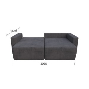 alpha-GR-SILV-M10-2957260 SILVER ΓΩΝΙΑΚΟΣ ΚΑΝΑΠΕΣ ΚΡΕΒΑΤΙ ΜΕ ΑΝΑΣΤΡΕΨΙΜΗ ΓΩΝΙΑ ΣΚΟΥΡΟ ΜΠΛΕ 245X148X94CM