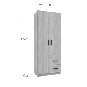 alpha-GR-SIM2D2DR-1-2957758 ΝΤΟΥΛΑΠΑ ΔΙΦΥΛΛΗ ΜΕ ΣΥΡΤΑΡΙΑ SIMPLE ΛΕΥΚΗ 80X52X205CM