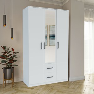 alpha-GR-SIM3D2D-1-9685 ΝΤΟΥΛΑΠΑ ΤΡΙΦΥΛΛΗ SIMPLE 3D2D ΛΕΥΚΗ 120X52X205CM