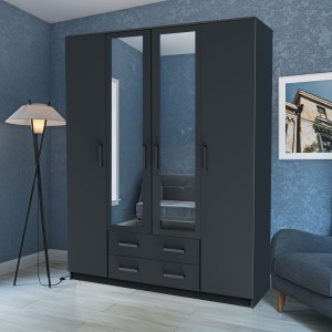 alpha-GR-SIM4D2D-2-9688 ΝΤΟΥΛΑΠΑ ΤΕΤΡΑΦΥΛΛΗ SIMPLE 4D2D ΓΡΑΦΙΤΗΣ 160X52X205CM