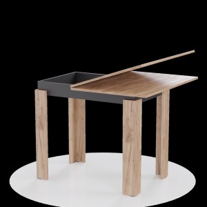 alpha-GR-TAB90-18946 ΤΡΑΠΕΖΙ ΕΠΕΚΤΕΙΝΟΜΕΝΟ ΚΟΥΖΙΝΑΣ FAMILY ΧΡΥΣΟ ΔΡΥΣ-ΑΝΘΡΑΚΙ 90X60X77CM