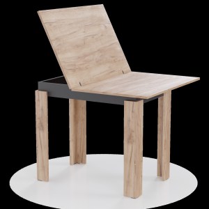 alpha-GR-TAB90-18948 ΤΡΑΠΕΖΙ ΕΠΕΚΤΕΙΝΟΜΕΝΟ ΚΟΥΖΙΝΑΣ FAMILY ΧΡΥΣΟ ΔΡΥΣ-ΑΝΘΡΑΚΙ 90X60X77CM