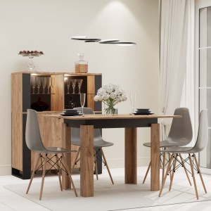 alpha-GR-TAB90-19015 ΤΡΑΠΕΖΙ ΕΠΕΚΤΕΙΝΟΜΕΝΟ ΚΟΥΖΙΝΑΣ FAMILY ΧΡΥΣΟ ΔΡΥΣ-ΑΝΘΡΑΚΙ 90X60X77CM