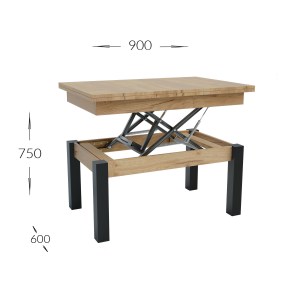 alpha-GR-TRANSFORMTAB-2-828308 ΤΡΑΠΕΖΙ ΣΑΛΟΝΙΟΥ TRANSFORMER ΧΡΥΣΟ ΔΡΥΣ 90X60X50CM