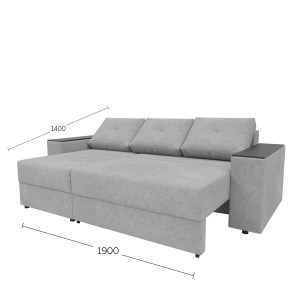 alpha-GR-TRIUM-M01-2957432 TRIUMPH ΓΩΝΙΑΚΟΣ ΚΑΝΑΠΕΣ ΚΡΕΒΑΤΙ ΜΕ ΑΝΑΣΤΡΕΨΙΜΗ ΓΩΝΙΑ ΜΠΕΖ 241X147X94CM