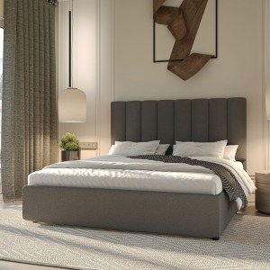 alpha-GR-UNON16-Q92-15053 ΚΡΕΒΑΤΙ UNONA ΓΚΡΙ ΜΠΟΥΚΛΕ 160X200CM