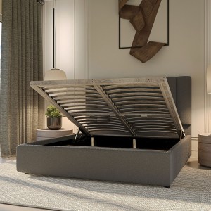 alpha-GR-UNON16-Q92-2958745 ΚΡΕΒΑΤΙ UNONA ΓΚΡΙ ΜΠΟΥΚΛΕ 160X200CM