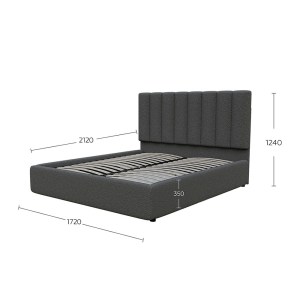 alpha-GR-UNON16-Q92-2958749 ΚΡΕΒΑΤΙ UNONA ΓΚΡΙ ΜΠΟΥΚΛΕ 160X200CM