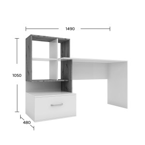 alpha-GR-VIOLA-2957521 ΓΡΑΦΕΙΟ VIOLA ΛΕΥΚΟ-ΣΟΝΟΜΑ 149X48X105CM