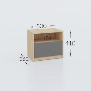 alpha-GR-VIVABEDSIDE-794815 ΚΟΜΟΔΙΝΟ VIVA ΧΡΥΣΟ ΔΡΥΣ-ΓΡΑΦΙΤΗ 50X36X41CM