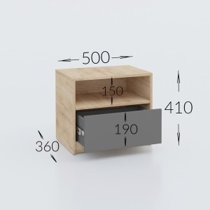 alpha-GR-VIVABEDSIDE-794816 ΚΟΜΟΔΙΝΟ VIVA ΧΡΥΣΟ ΔΡΥΣ-ΓΡΑΦΙΤΗ 50X36X41CM