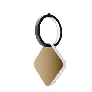 alpha-HU-HJ2181-1A-65631 ΦΩΤΙΣΤΙΚΟ ΚΡΕΜΑΣΤΟ SYMMETRIC 1A LED 15W 4000K ΧΡΥΣΟ-ΜΑΥΡΟ Φ15X120CM