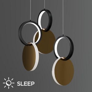 alpha-HU-HJ2181-1E-65610 ΦΩΤΙΣΤΙΚΟ ΚΡΕΜΑΣΤΟ SYMMETRIC 1E LED 45W ΧΡΥΣΟ-ΜΑΥΡΟ Φ25X120CM