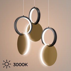 alpha-HU-HJ2181-1E-65611 ΦΩΤΙΣΤΙΚΟ ΚΡΕΜΑΣΤΟ SYMMETRIC 1E LED 45W ΧΡΥΣΟ-ΜΑΥΡΟ Φ25X120CM