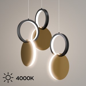 alpha-HU-HJ2181-1E-65612 ΦΩΤΙΣΤΙΚΟ ΚΡΕΜΑΣΤΟ SYMMETRIC 1E LED 45W ΧΡΥΣΟ-ΜΑΥΡΟ Φ25X120CM