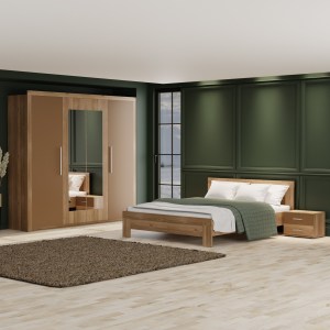 alpha-JULIET160-2956488 ΚΡΕΒΑΤΙ JULIET ΔΙΠΛΟ ΜΕ ΤΑΒΛΕΣ ΧΡΥΣΟΣ ΔΡΥΣ 160X200CM