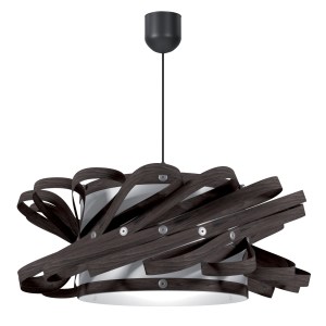 alpha-MED-10243-1799 ΦΩΤΙΣΤΙΚΟ ΚΡΕΜΑΣΤΟ MAJORKA ΜΟΝΟΦΩΤΟ ΚΑΦΕ ΣΚΟΥΡΟ (PP-PVC) Ε27 58X58X80CM