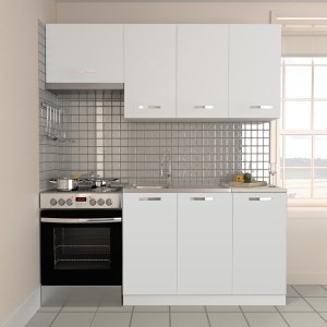alpha-SO-CSET3W-2252 ΚΟΥΖΙΝΑ CHARLOTTE ΣΕΤ 3 ΛΕΥΚΗ ΜΕ ΜΕΤΑΛΛΙΚΑ ΧΕΡΟΥΛΙΑ