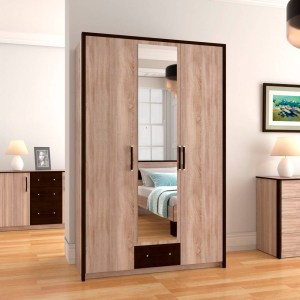 alpha-SO-SCARLET3D-16268 ΝΤΟΥΛΑΠΑ ΤΡΙΦΥΛΛΗ SCARLET3D SONOMA-WENGE 136X58X212ΕΚ